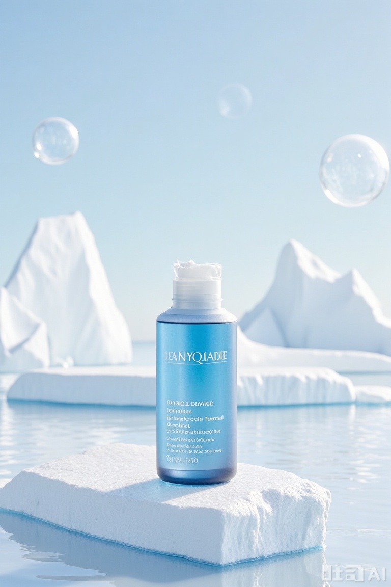 "E-commerce, cosmetic scene, iceberg