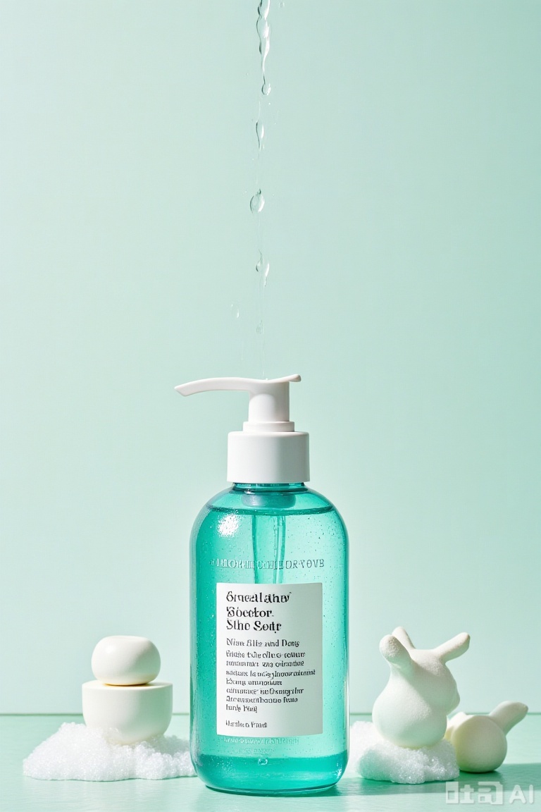 "E-commerce, cosmetic scene, with water elements