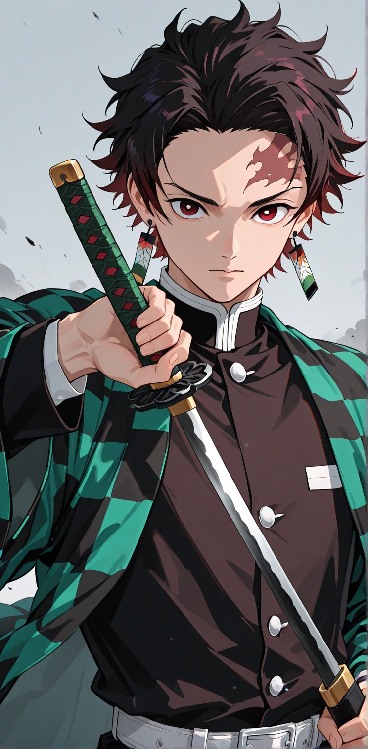 1boy,  kamado_tanjirou,  male_focus on Tensor.Art
