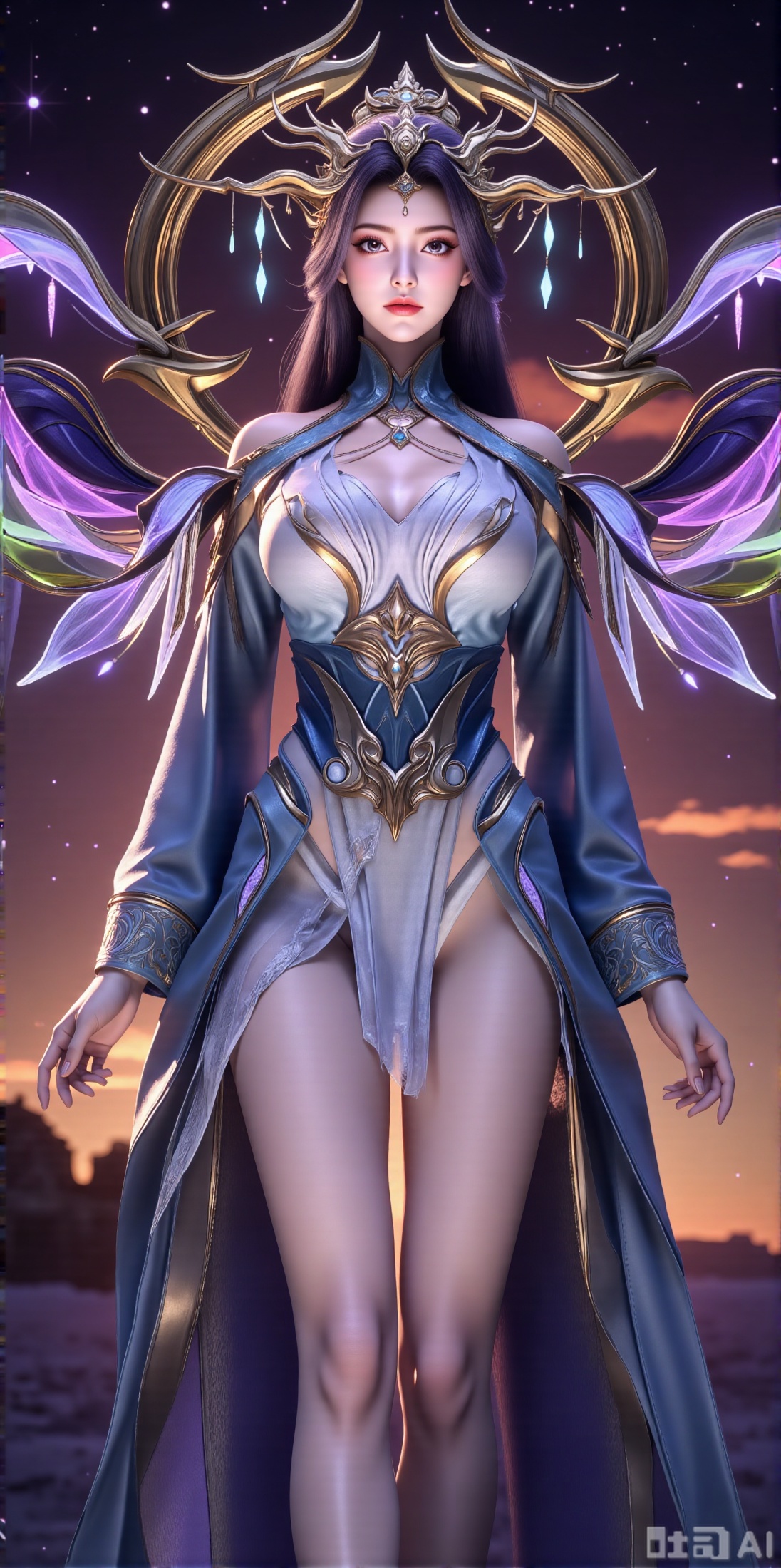 (masterpiece, best quality:1.2),Realistic details, ultra-clear, wallpaper, 8k, masterpiece, masterpiece, best quality, high quality, flowing long hair, exquisite hair accessories, headdresses, cyberpunk electronic luminous clothing, full body multi-luminous line light strips, cyberpunk luminous lines colorful. The sacred light, the cosmic space background, the planets of different colors around, the nebula flows, the stars twinkle, the golden willow branches stretch, holding an earth with both hands, the details of the earth's surface, the texture of mountains, rivers and oceans, the surrounding planets, planets of all sizes, traces of planets orbits, dreamy light and shadow effects.,(huge breasts:2.99),(full breasts:2.99),,XyunxiaoYH3,Xfenlanzhanguopao,XbaifengsongyuYH,Xbigbreasts,XLiquidGlass,XnanxiaochengYH,Xmiaozufushi,Xkejinnudi,Xbiji