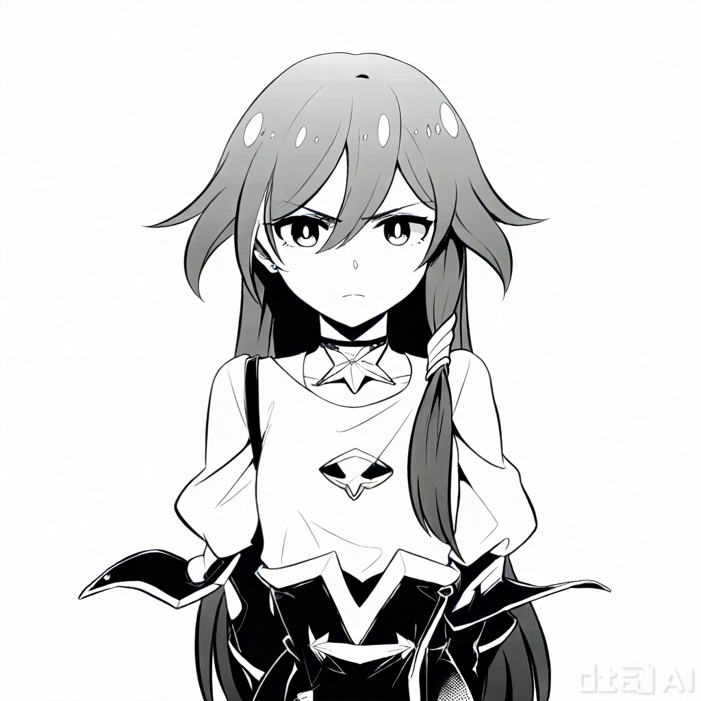 masterpiece, best quality,solo,((white background:1.2)),simple background,
looking at viewer,fu_hua,l,manga_ver,monochrome,greyscale