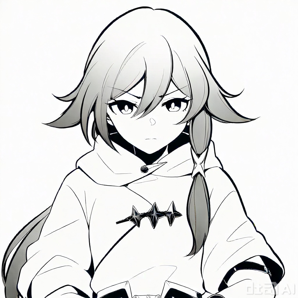 masterpiece, best quality,solo,((white background:1.2)),simple background,
looking at viewer,fu_hua,l,manga_ver,monochrome,greyscale