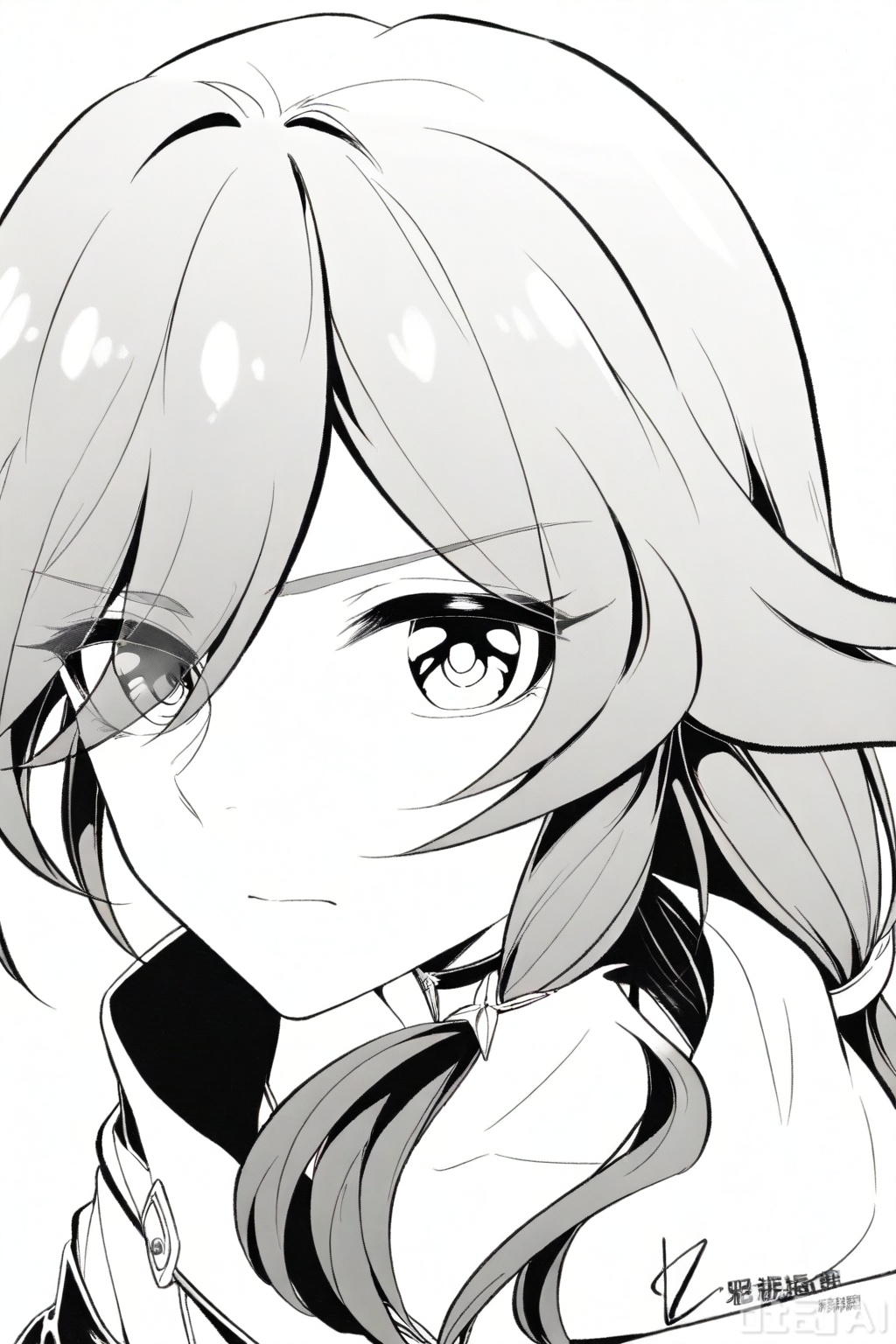 masterpiece, best quality,solo,((white background:1.2)),simple background,
looking at viewer,fu_hua,l,manga_ver,monochrome,greyscale