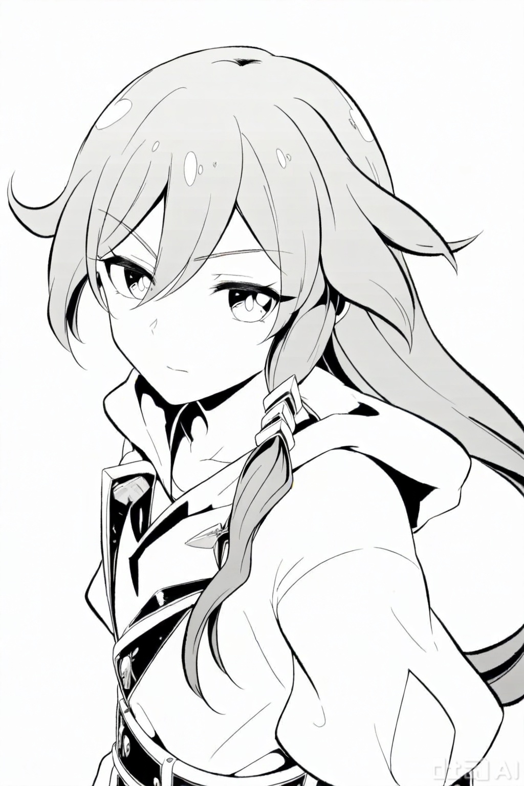 masterpiece, best quality,solo,((white background:1.2)),simple background,
looking at viewer,fu_hua,l,manga_ver,monochrome,greyscale