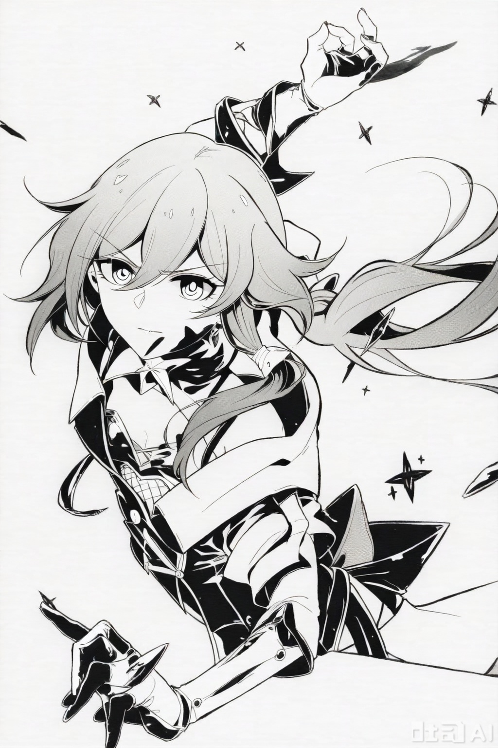 masterpiece, best quality,solo,((white background:1.2)),simple background,
looking at viewer,fu_hua,l,manga_ver,monochrome,greyscale