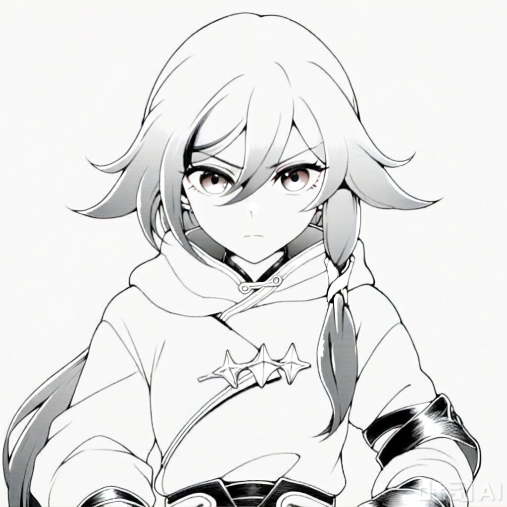 masterpiece, best quality,solo,((white background:1.2)),simple background,
looking at viewer,fu_hua,l,manga_ver,monochrome,greyscale