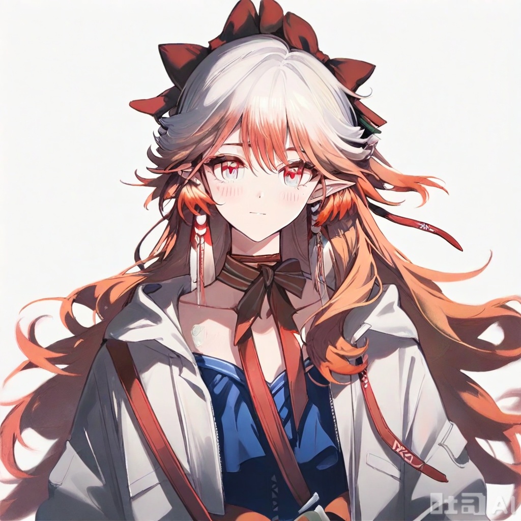 masterpiece, best quality,solo,((white background:1.2)),simple background,
looking at viewer,Haruka(arknights),long hair,bangs,red eyes,pink eyes,hair between eyes,white hair,multicolored hair,gradient hair,red hair,pink hair,gradient hair,orange hair
