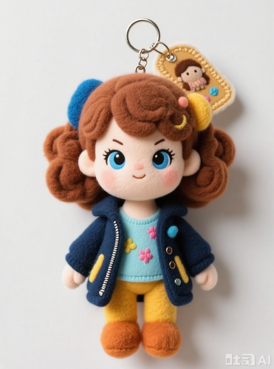 Transform the image into a cute keychain
