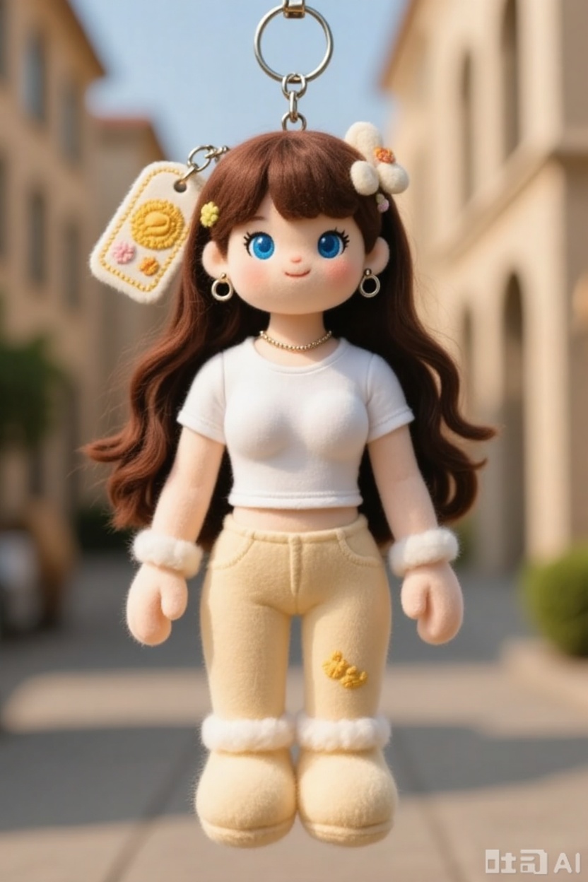 Transform the image into a cute keychain