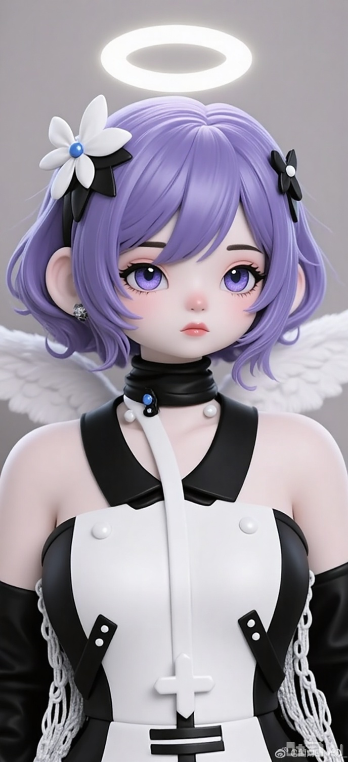 Transform the image into a cute angel style