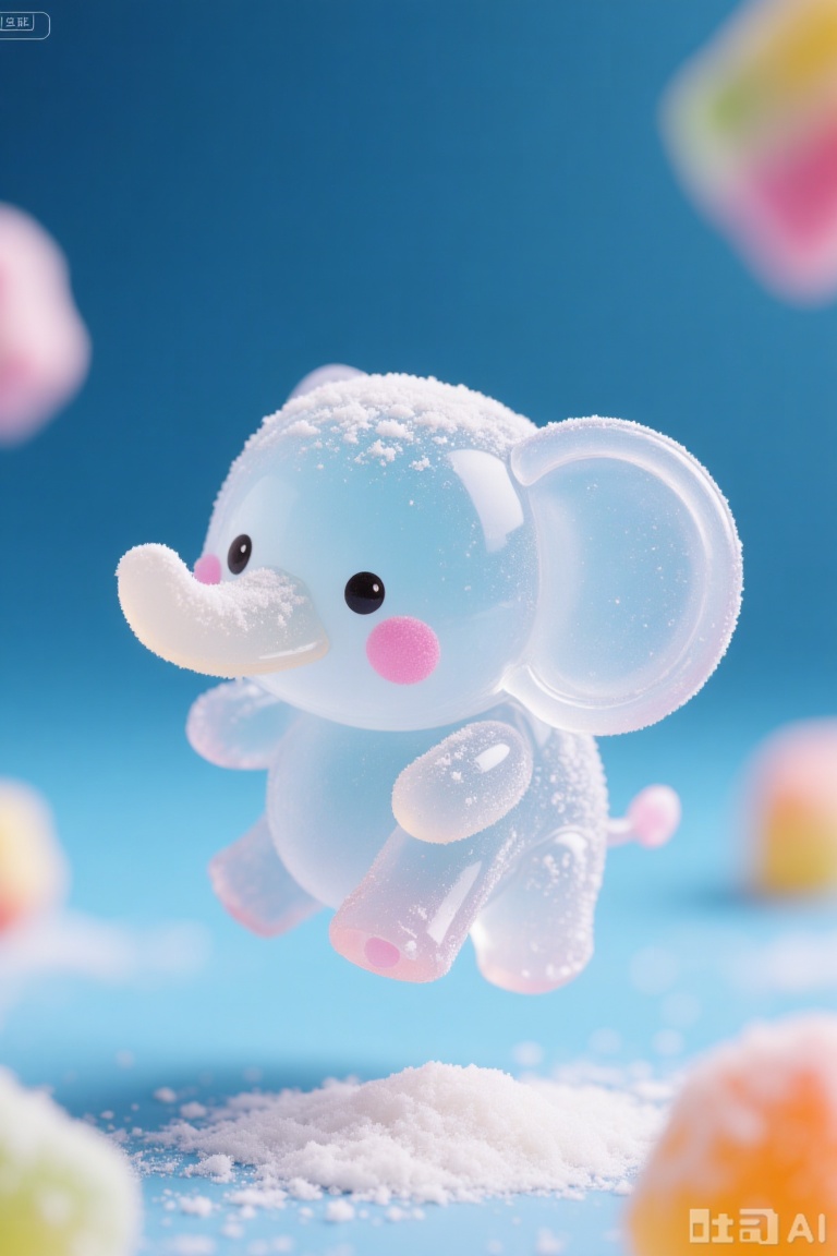 elephant,Transparent gummy candy style