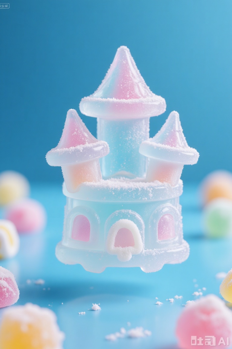 castle,elephant,Transparent gummy candy style