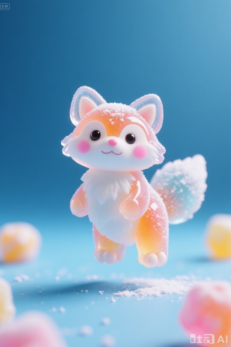 fox,Transparent gummy candy style