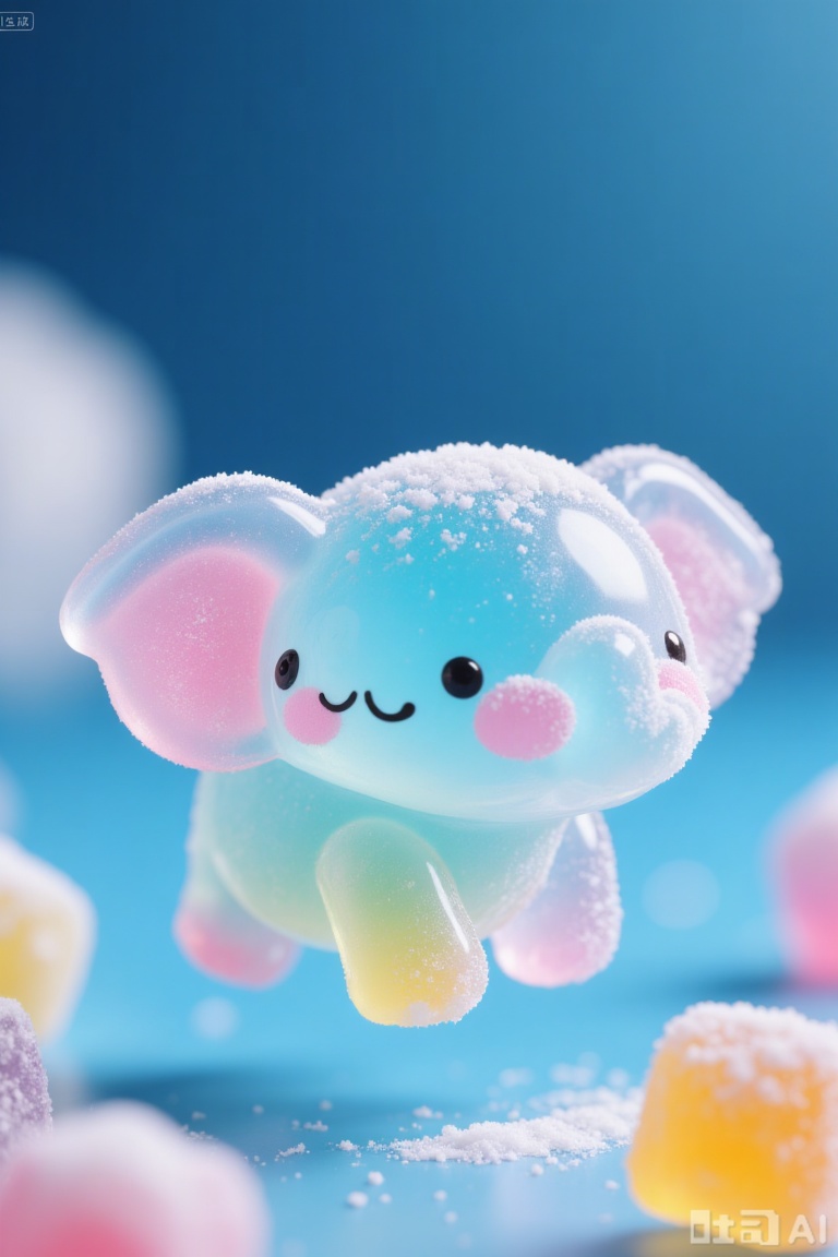 elephant,Transparent gummy candy style