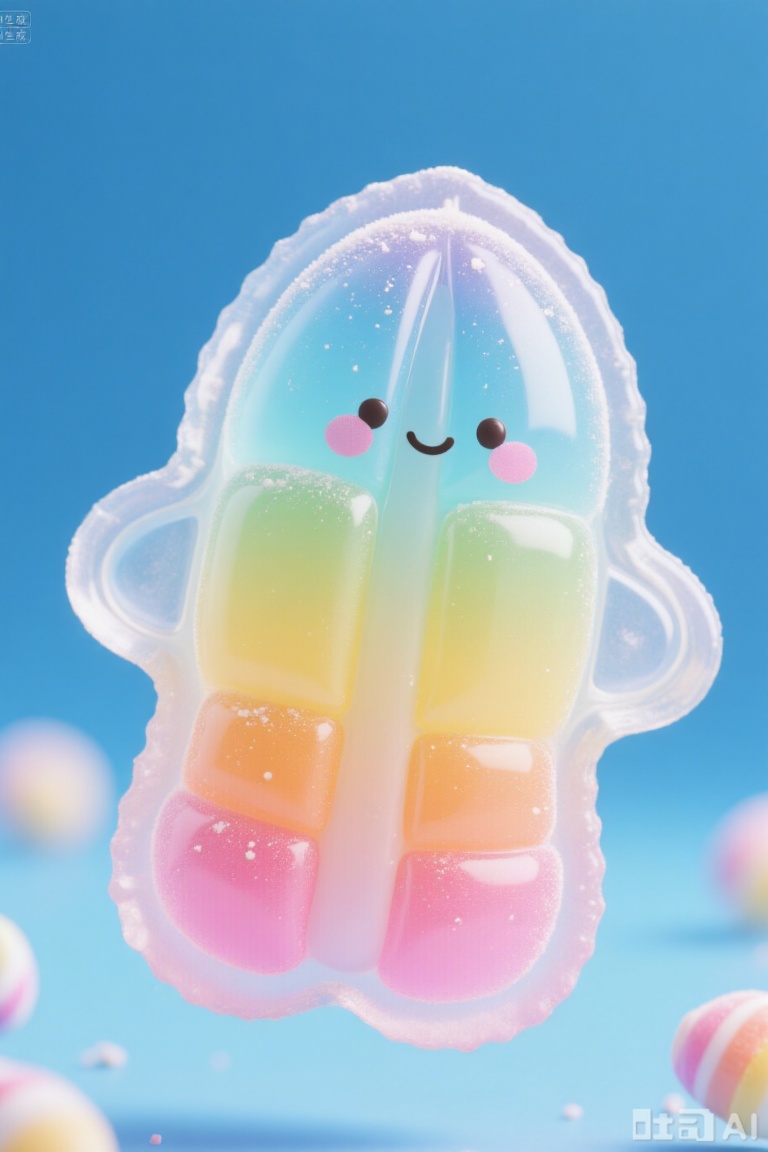 ,Transparent gummy candy style,Expansive style