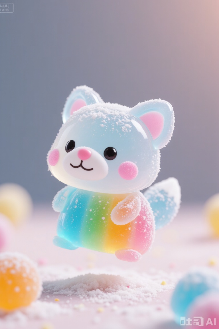 fox,Transparent gummy candy style
