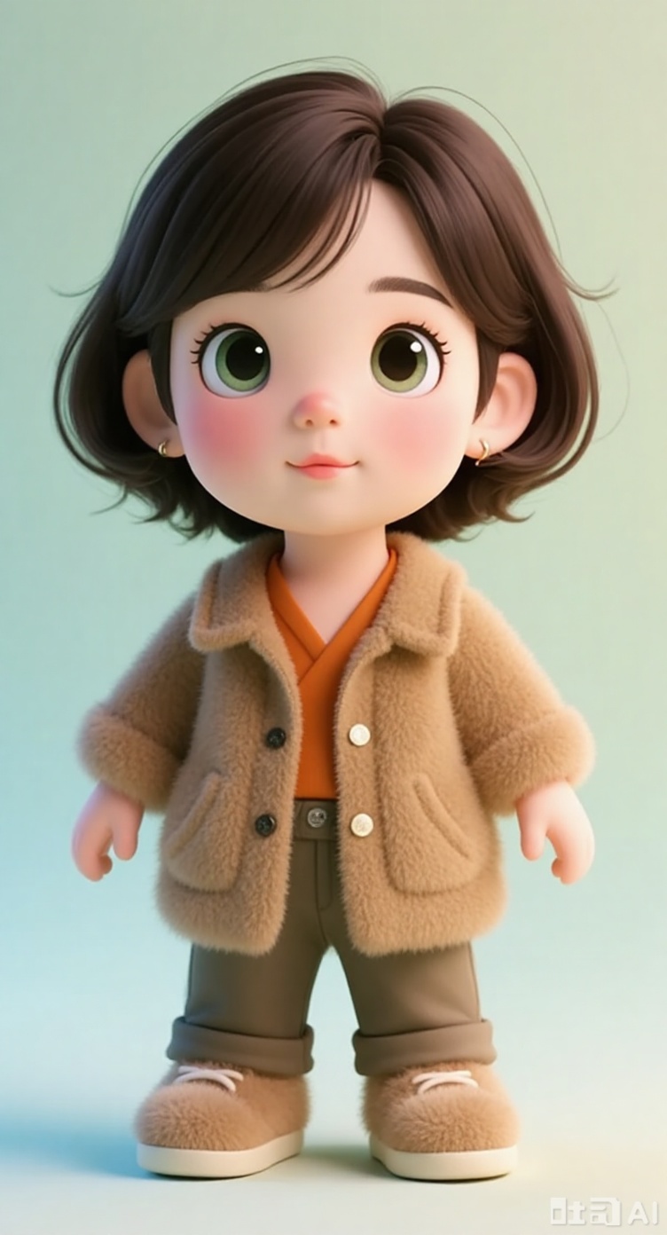 Transform the image into a cute doll style