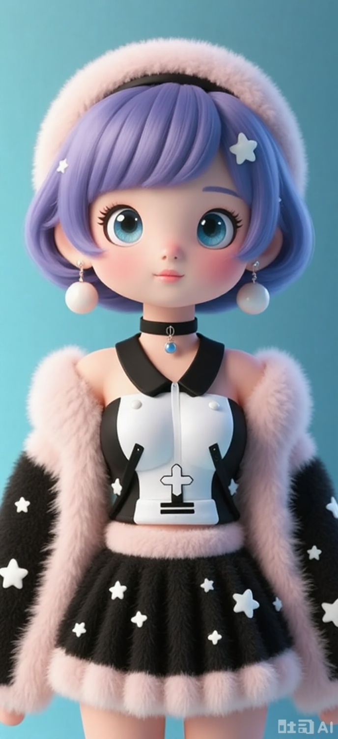 Transform the image into a cute doll style