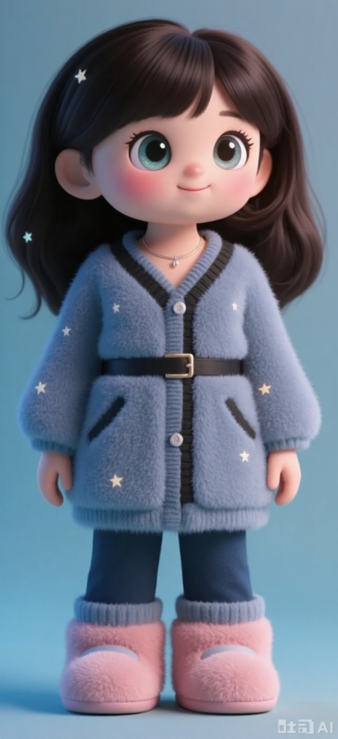 Transform the image into a cute doll style