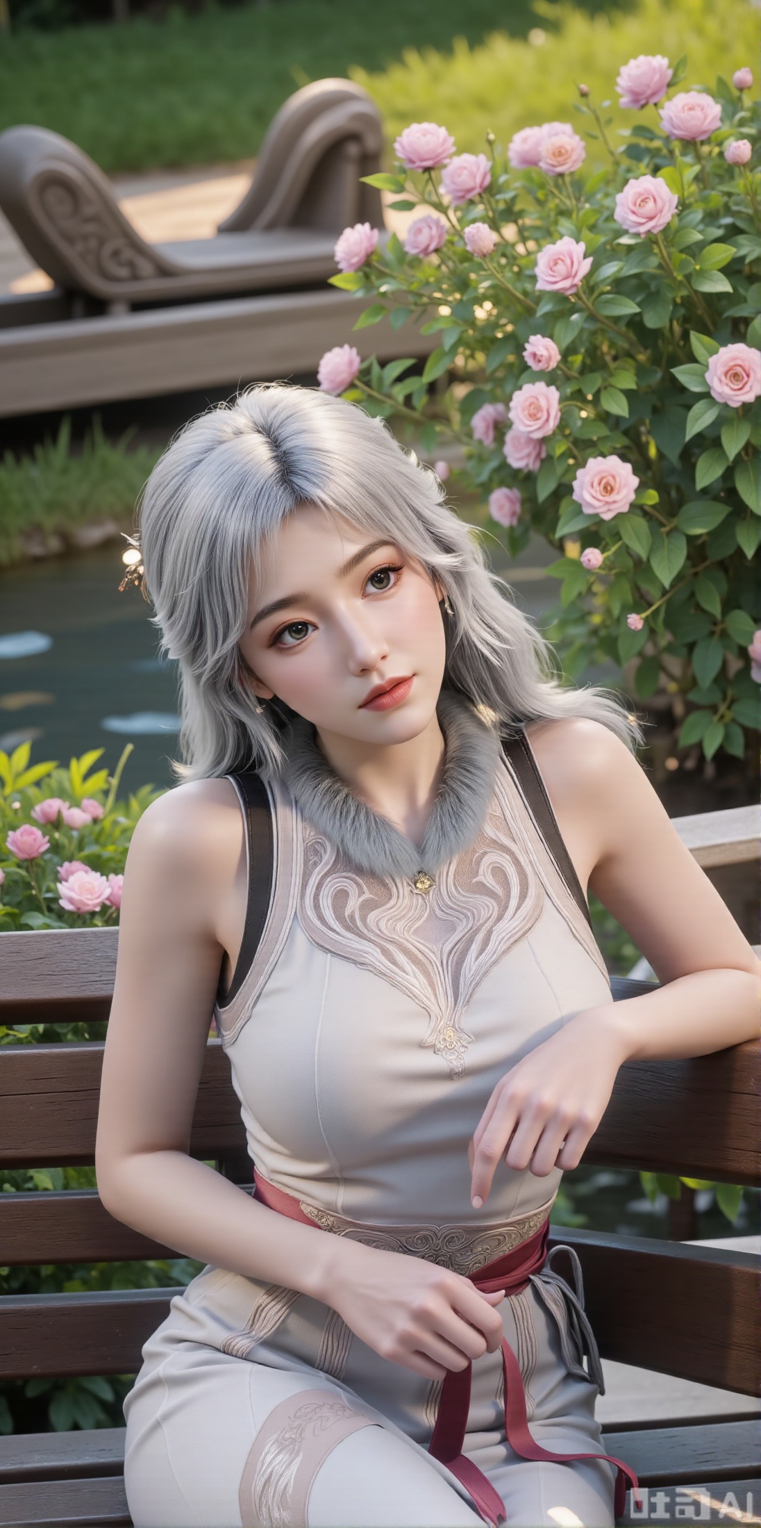  (masterpiece, best quality:1.2),A beauty ,(dress). Leaning on a garden bench filled with macaron - colored flowers,.Sunlight filters through the leaves onto her face, creating a lazy and gentle atmosphere, and her skirt sways softly in the breeze. 8K resolution, detailed texture of knitted fabric, lustrous pearl texture, vivid flower colors, soft natural light, Instagram - style filter texture.,(huge breasts:2.99),(full breasts:2.99),,XyunxiaoYH3,,XbaifengsongyuYH,Xbigbreasts,Xxuenvxuedi,XyanqingfeiX,Xloubeidress,XyinyueX3