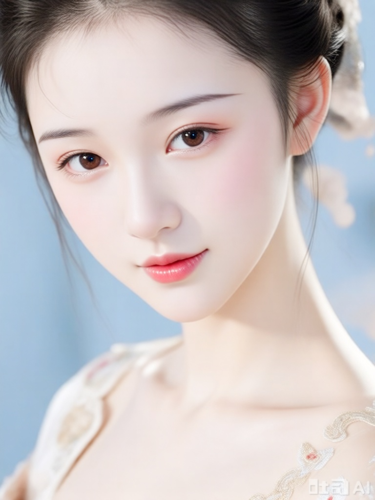 solo,1girl, 精致的,温柔优雅,浪漫性感风情,美人肖像,明媚浅笑,华丽装饰,锐利的眼睛,红润的脸颊,优雅的服装,复杂的刺绣,肌肤白皙,身形纤细苗条。瓜子脸,五官精致立体。大眼睛清澈明亮,睫毛纤长,眉形自然柔和,鼻梁挺直,唇色粉嫩,表情平静且温柔,姿态优雅。皮肤细腻光滑,妆容淡雅清新,突出自然美感。空灵的气氛,巧妙地捕捉情感,杰作,柔和,高分辨率,景深构图,层次32k高清蓝光。3d效果。油画风格.