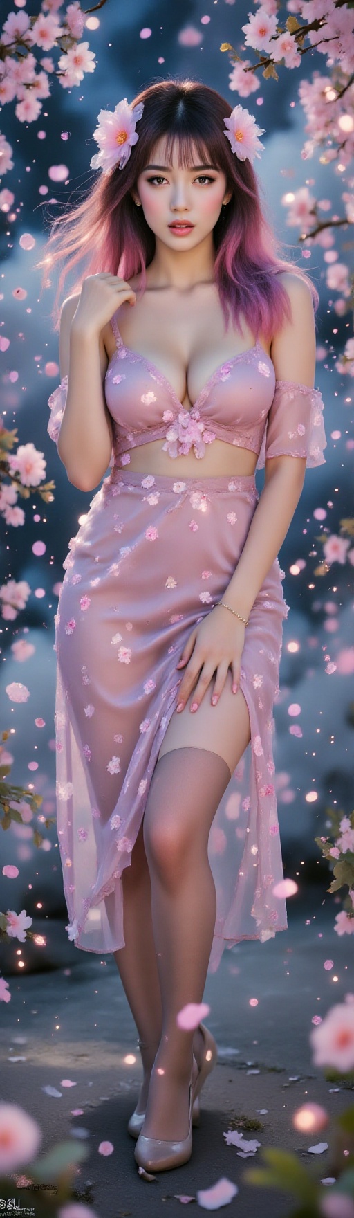 Top quality. Image content: A lone girl,  full-body portrait,  gazing at the viewer. She possesses long on Tensor.Art
