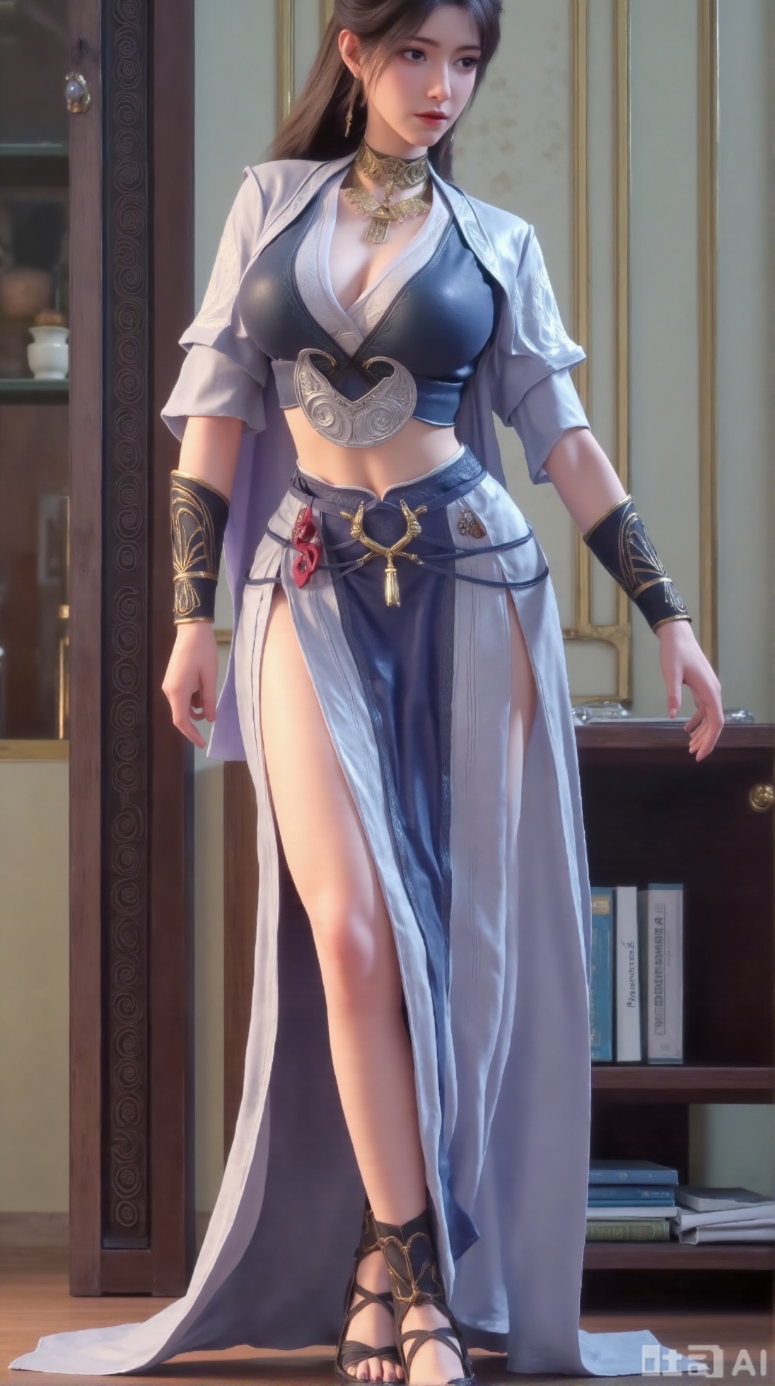  (masterpiece:1.2),Ultra clear, 8k, 1girl, solo, long hair, looking at viewer, bangs,long dress,, bare shoulders, jewelry, black hair, standing, purple eyes, full body, flower, thighs, indoors, hair bun, long dress, high heels, see-through, book, bare legs, window, table, footwear, standing on one leg, curtains,rose, flower, side slit, vase,,,(huge breasts:2.99),(full breasts:2.99),,Xaili2,XyunxiaoYH5,XlinziyueXZ,XtuliH,Xbigbreasts,XMedusaQueen,Xnanhangzhifu,Xjkgeziqun,Xbingbing,XmupeulingHY3,XhanliYY