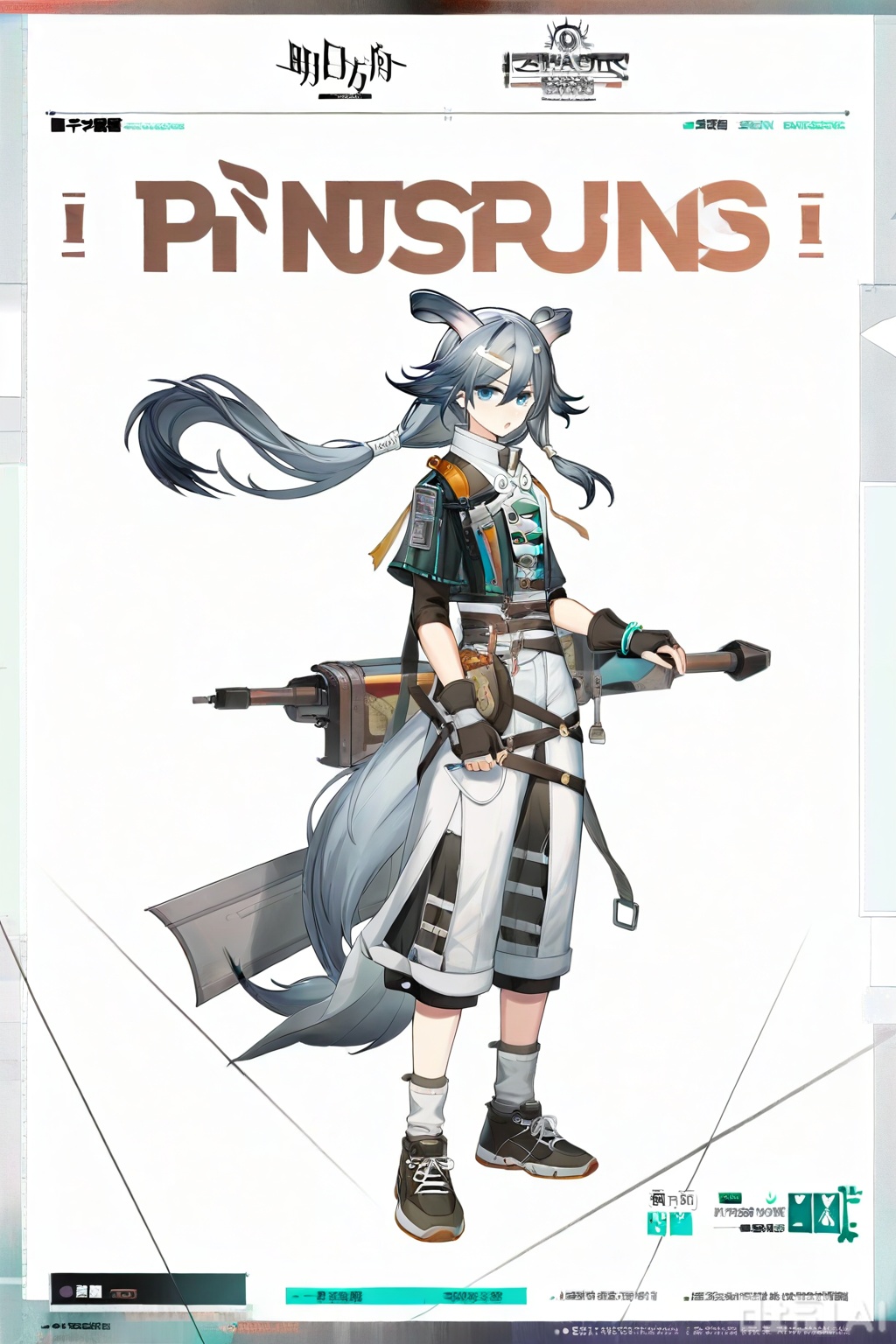 masterpiece, best quality,solo,((white background:1.2)),simple background,
looking at viewer,,fu_hua,game_cg_style,arknights_style,logo,pose,official alternate costume,character name,chinese text,copyright name,
