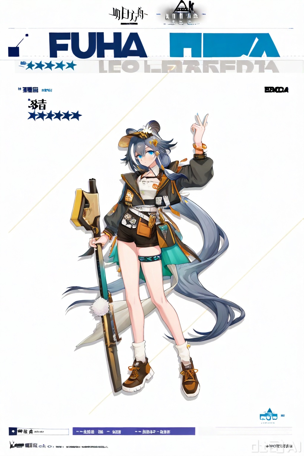 masterpiece, best quality,solo,((white background:1.2)),simple background,
looking at viewer,,fu_hua,game_cg_style,arknights_style,logo,pose,official alternate costume,character name,chinese text,copyright name,