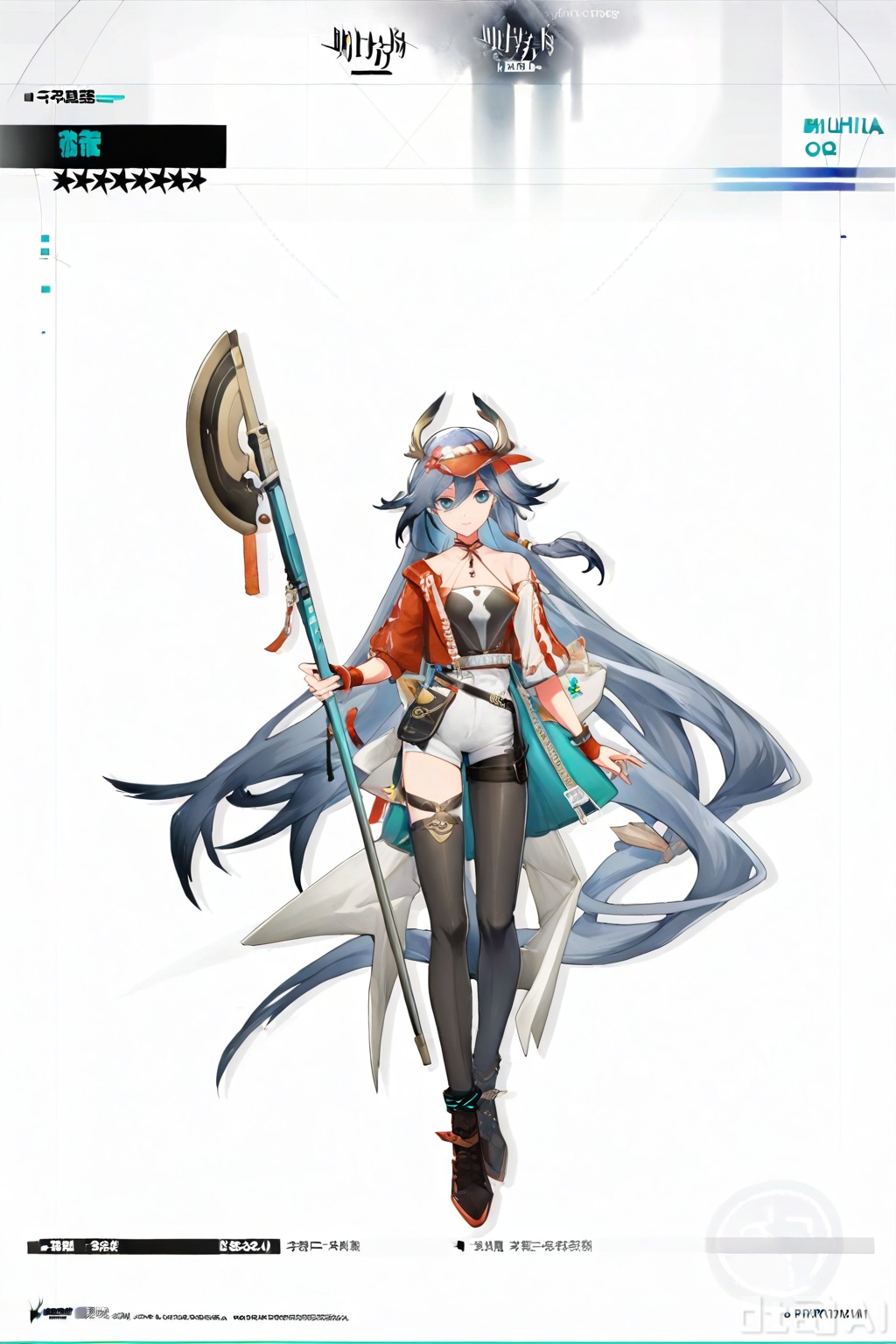 masterpiece, best quality,solo,((white background:1.2)),simple background,
looking at viewer,,fu_hua,game_cg_style,arknights_style,logo,pose,official alternate costume,character name,chinese text,copyright name,