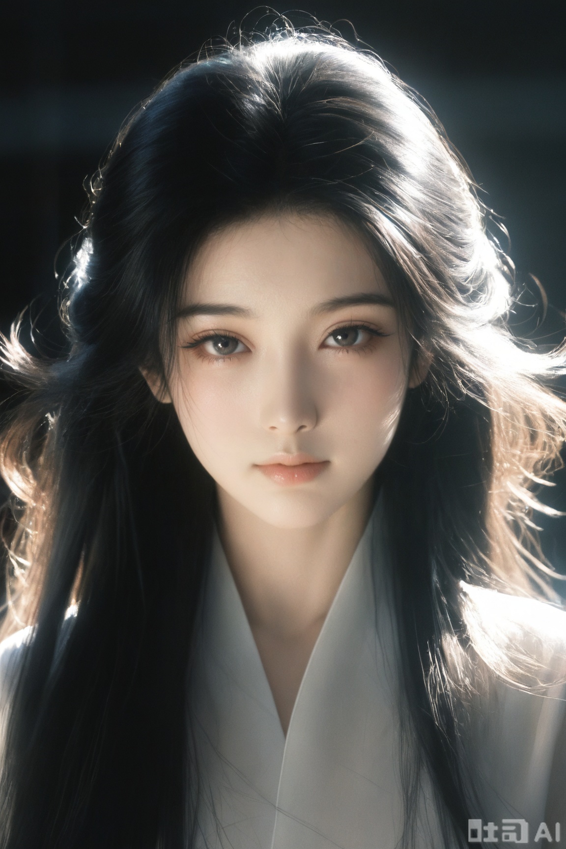 1girl, solo, long hair, looking at viewer, black hair, 
realistic, (masterpiece, best quality, ultra high res, 8k, uhd, absurdres),photorealistic (realistic skin texture, subtle skin details, natural skin reflection, healthy skin tone, unretouched look, matte skin),DSLR style,aesthetic,highly detailed (detailed anatomy),