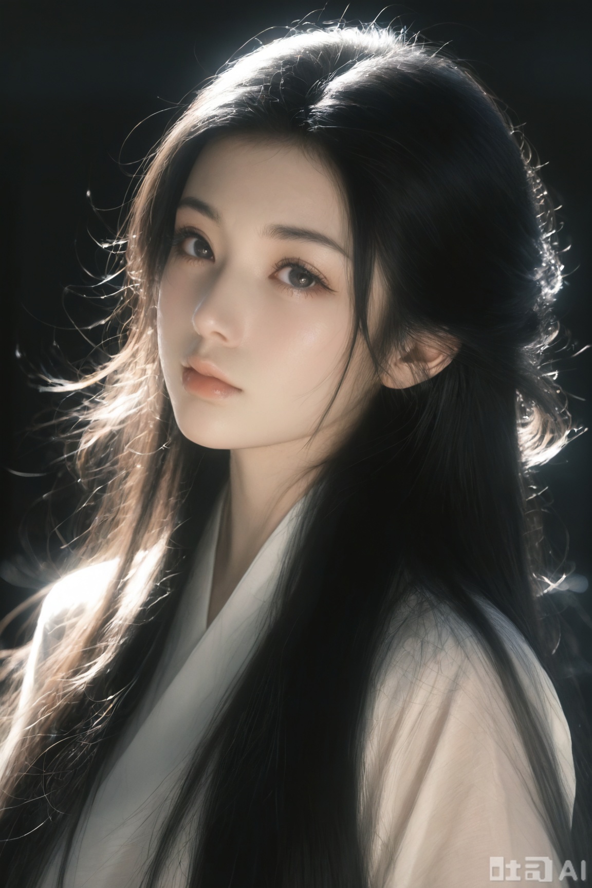 1girl, solo, long hair, looking at viewer, black hair, 
realistic, (masterpiece, best quality, ultra high res, 8k, uhd, absurdres),photorealistic (realistic skin texture, subtle skin details, natural skin reflection, healthy skin tone, unretouched look, matte skin),DSLR style,aesthetic,highly detailed (detailed anatomy),