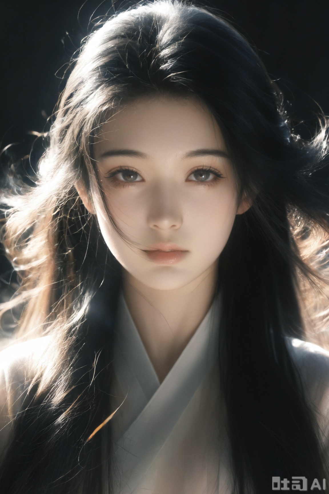 1girl, solo, long hair, looking at viewer, black hair, 
realistic, (masterpiece, best quality, ultra high res, 8k, uhd, absurdres),photorealistic (realistic skin texture, subtle skin details, natural skin reflection, healthy skin tone, unretouched look, matte skin),DSLR style,aesthetic,highly detailed (detailed anatomy),