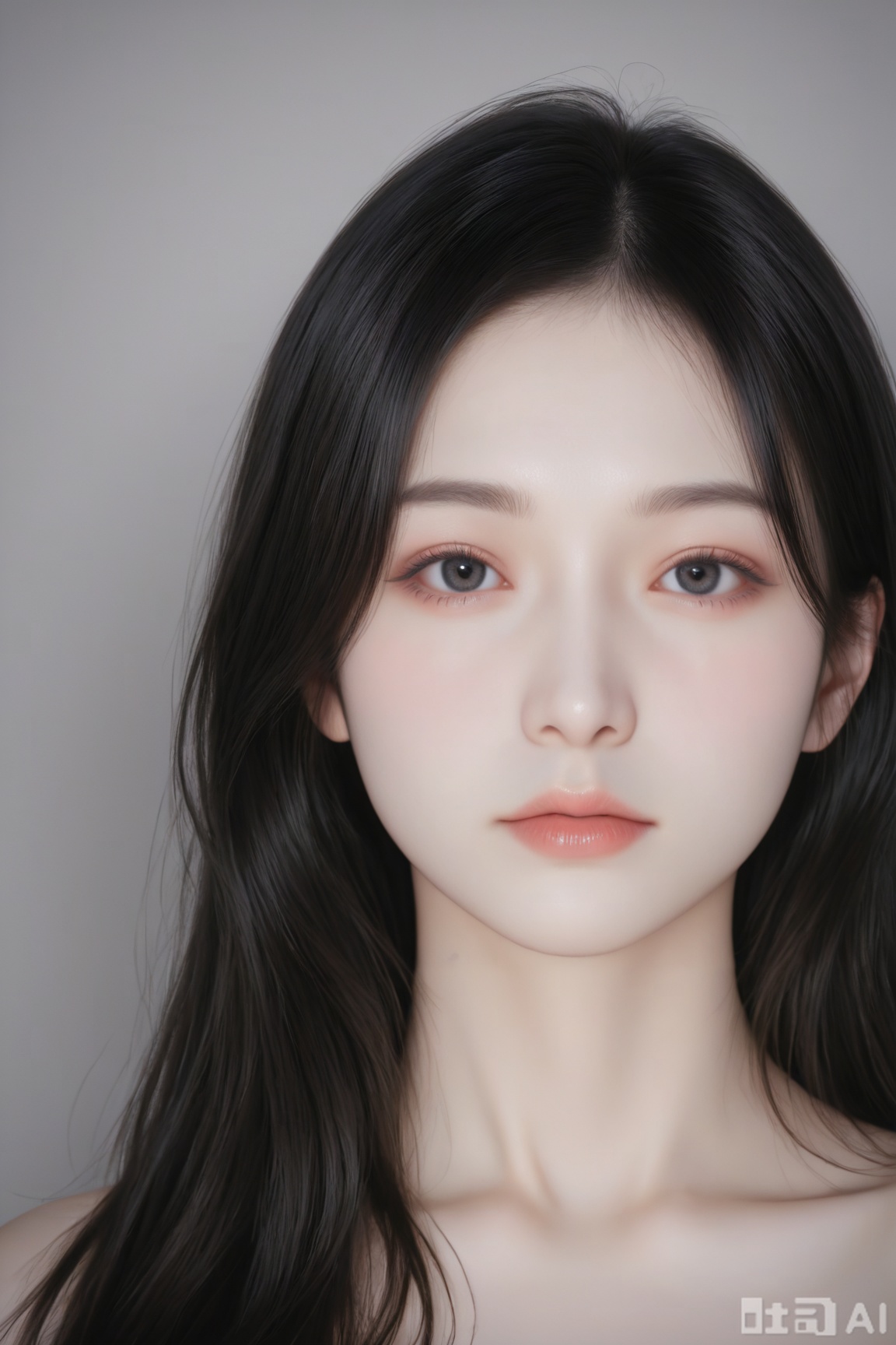 1girl, solo, long hair, looking at viewer, black hair, 
realistic, (masterpiece, best quality, ultra high res, 8k, uhd, absurdres),photorealistic (realistic skin texture, subtle skin details, natural skin reflection, healthy skin tone, unretouched look, matte skin),DSLR style,aesthetic,highly detailed (detailed anatomy),