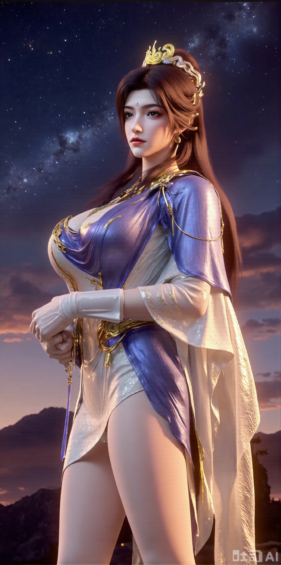 (masterpiece, best quality:1.2),Realistic details, ultra-clear, wallpaper, 8k, masterpiece, masterpiece, best quality, high quality, flowing long hair, exquisite hair accessories, headdresses, cyberpunk electronic luminous clothing, full body multi-luminous line light strips, cyberpunk luminous lines colorful. The sacred light, the cosmic space background, the planets of different colors around, the nebula flows, the stars twinkle, the golden willow branches stretch, holding an earth with both hands, the details of the earth's surface, the texture of mountains, rivers and oceans, the surrounding planets, planets of all sizes, traces of planets orbits, dreamy light and shadow effects.,(huge breasts:2.99),(full breasts:2.99),XyunxiaoYH3,,XbaifengsongyuYH,Xbigbreasts,Xxuenvxuedi,XyanqingfeiX,Xloubeidress,XyinyueX3,Xxihechengzhu,Xyunwangshuchengzhu
