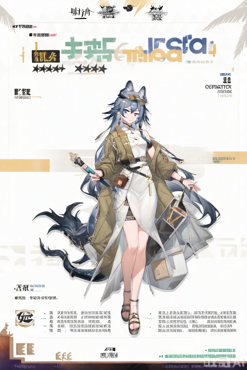 masterpiece, best quality,solo,((white background:1.2)),simple background,
looking at viewer,,fu_hua,game_cg_style,arknights_style,logo,pose,official alternate costume,character name,chinese text,copyright name,