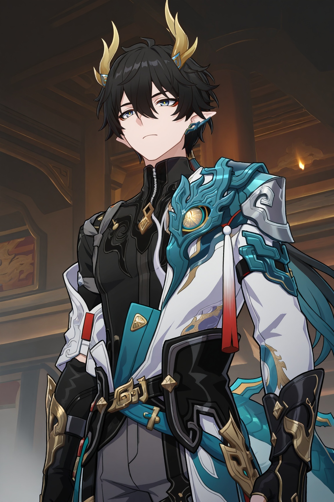 1boy (dan heng (permansor terrae) (honkai: star rail)),  dan heng,  black hair on Tensor.Art
