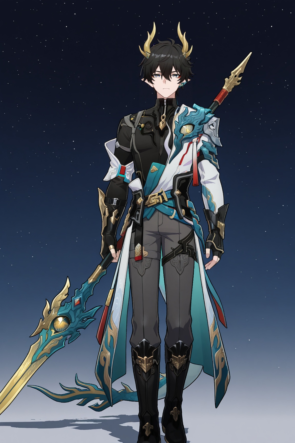 1boy (dan heng (permansor terrae) (honkai: star rail)),  dan heng,  black hair on Tensor.Art