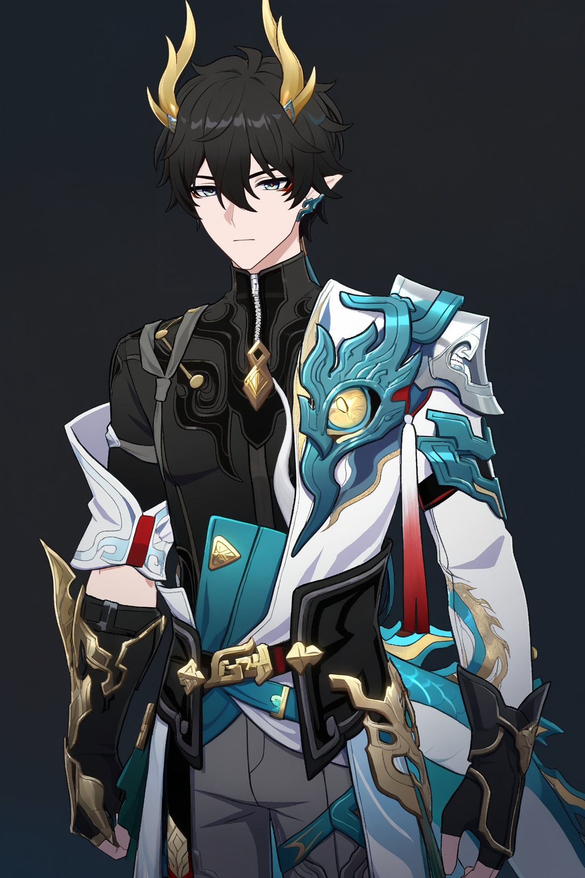 1boy (dan heng (permansor terrae) (honkai: star rail)),  dan heng,  black hair on Tensor.Art