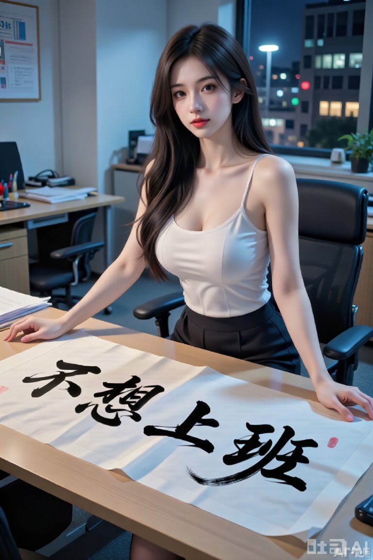 一个女孩,  办公室女郎,  身材丰满 on Tensor.Art