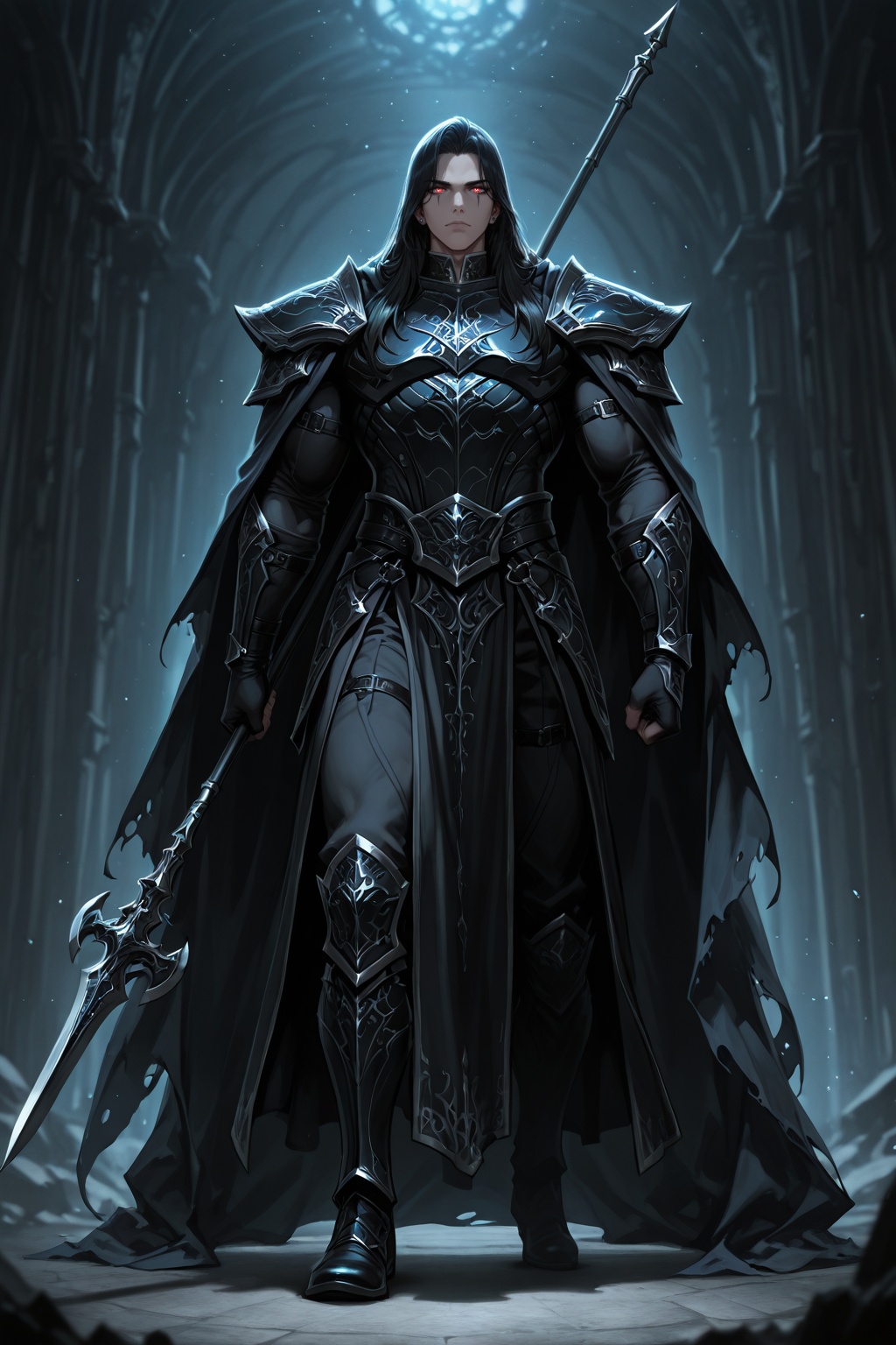 ......... ),  shadow general,  black hair with silver streaks on Tensor.Art