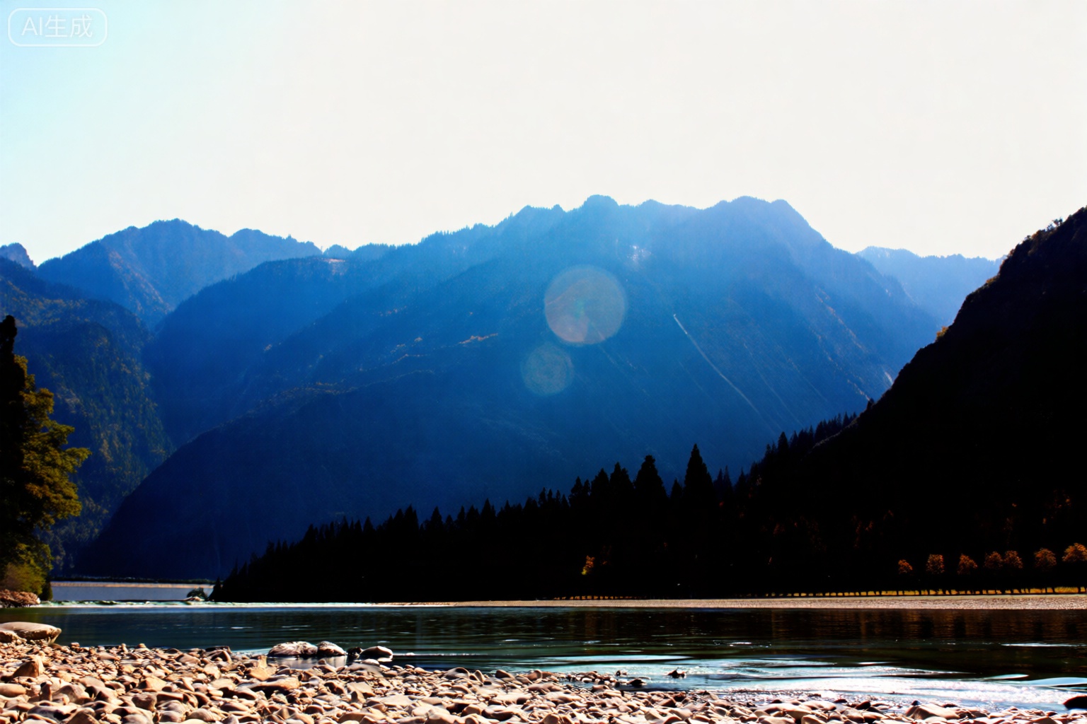 Lexus sedan ES,1car,mountains and rivers