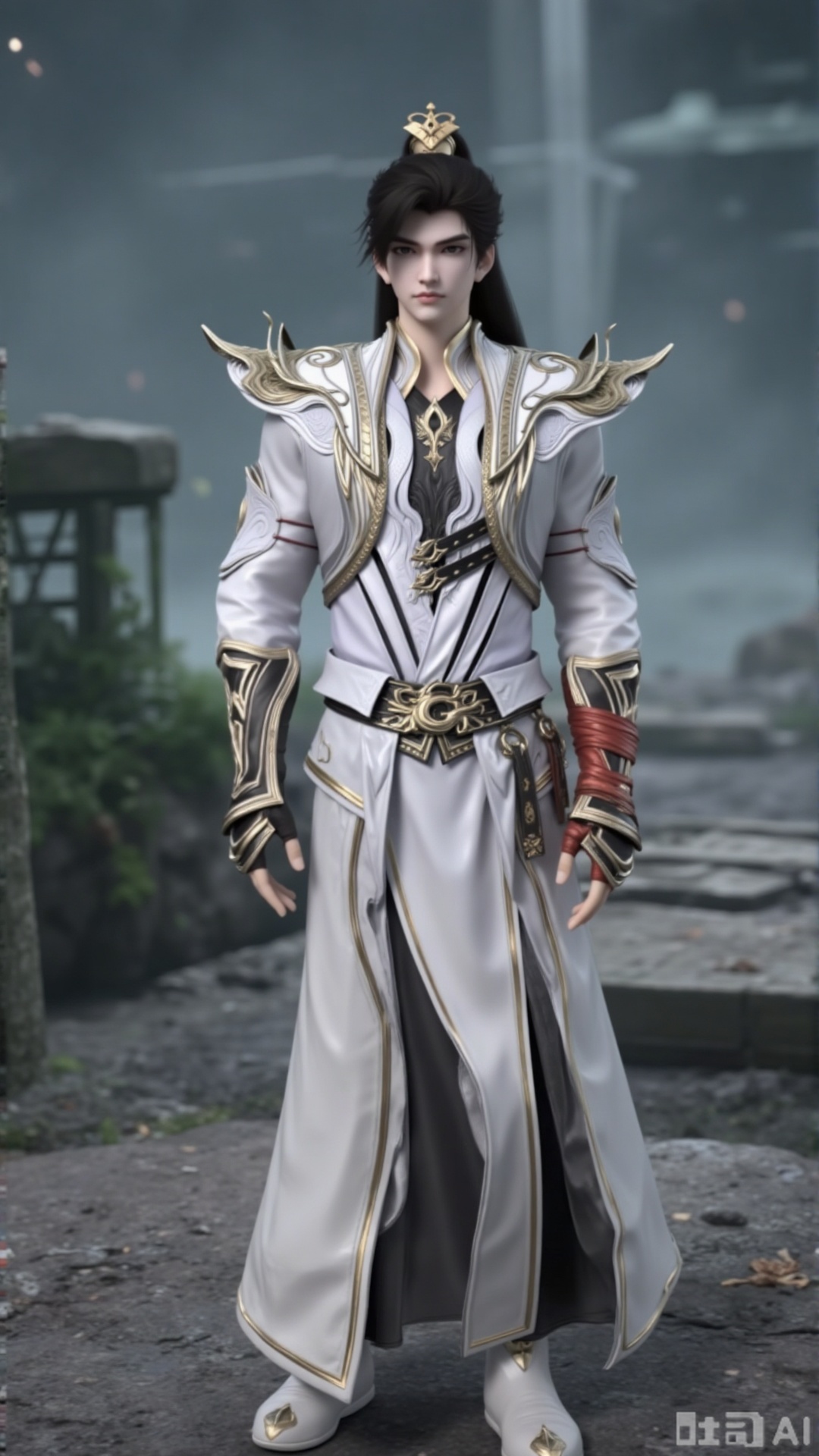 
3d_character_sh

1boy

solo

long hair

black hair

gloves

1boy

brown eyes

standing

male focus

black gloves

belt

fingerless gloves

armor

stairs

realistic

3D rendering

realistic character

detailed texture