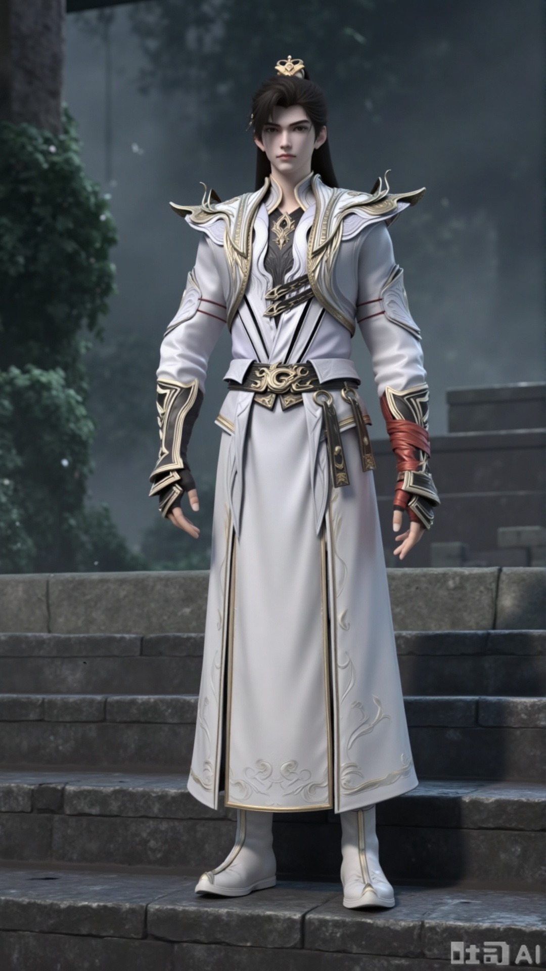 
3d_character_sh

1boy

solo

long hair

black hair

gloves

1boy

brown eyes

standing

male focus

black gloves

belt

fingerless gloves

armor

stairs

realistic

3D rendering

realistic character

detailed texture