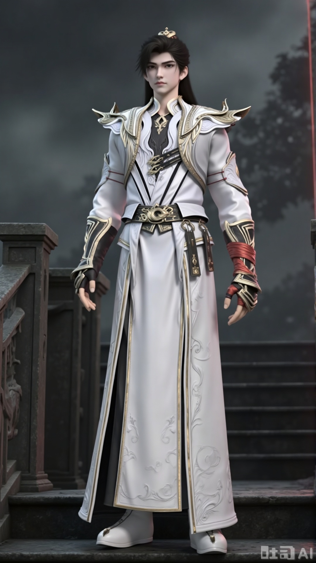 
3d_character_sh

1boy

solo

long hair

black hair

gloves

1boy

brown eyes

standing

male focus

black gloves

belt

fingerless gloves

armor

stairs

realistic

3D rendering

realistic character

detailed texture