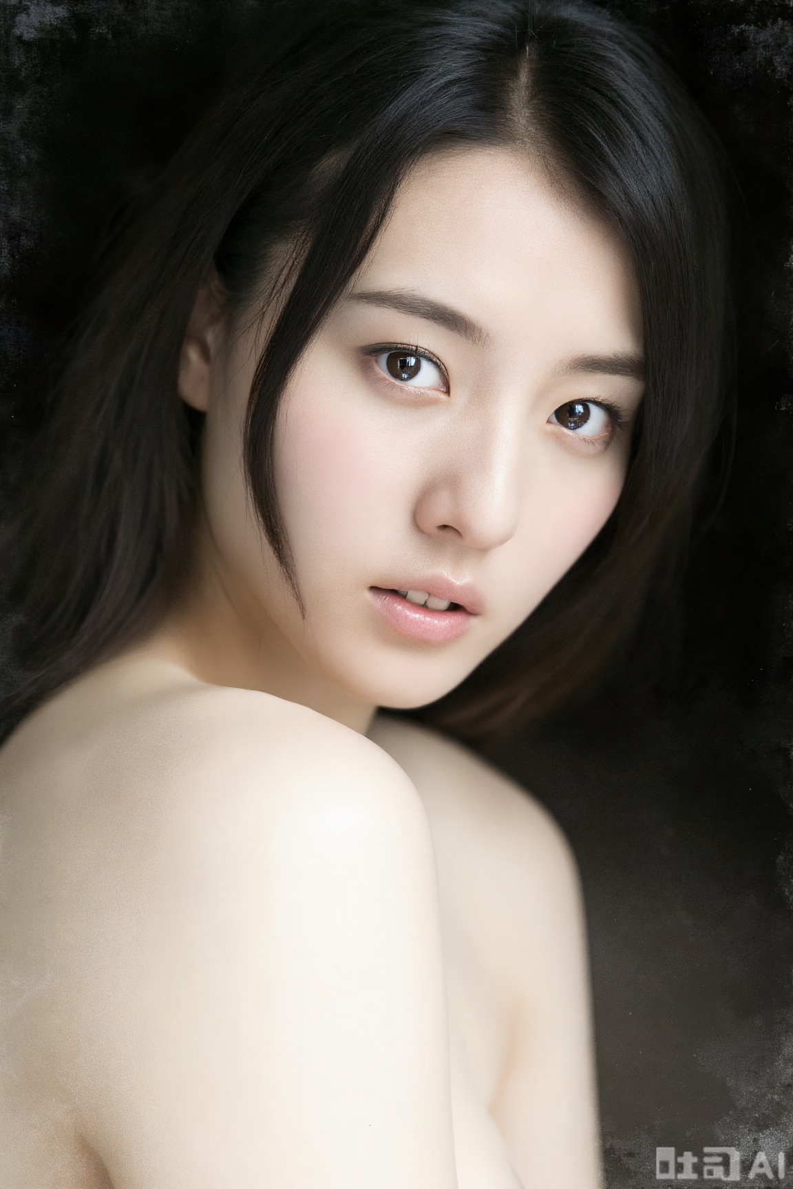 Beauty, half-body photo, add delicate graininess to enhance the texture and authenticity of the picture