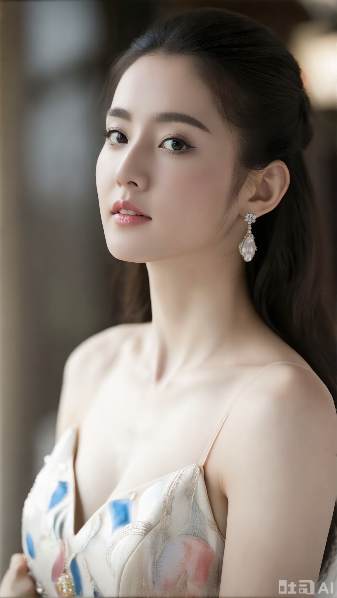 时尚而优雅的画面,美丽的女子身着华丽服饰,精致的面容和优雅的姿态尽显魅力,背景细腻而富有情调,充满浪漫与迷人的气质。真实,高清,32K