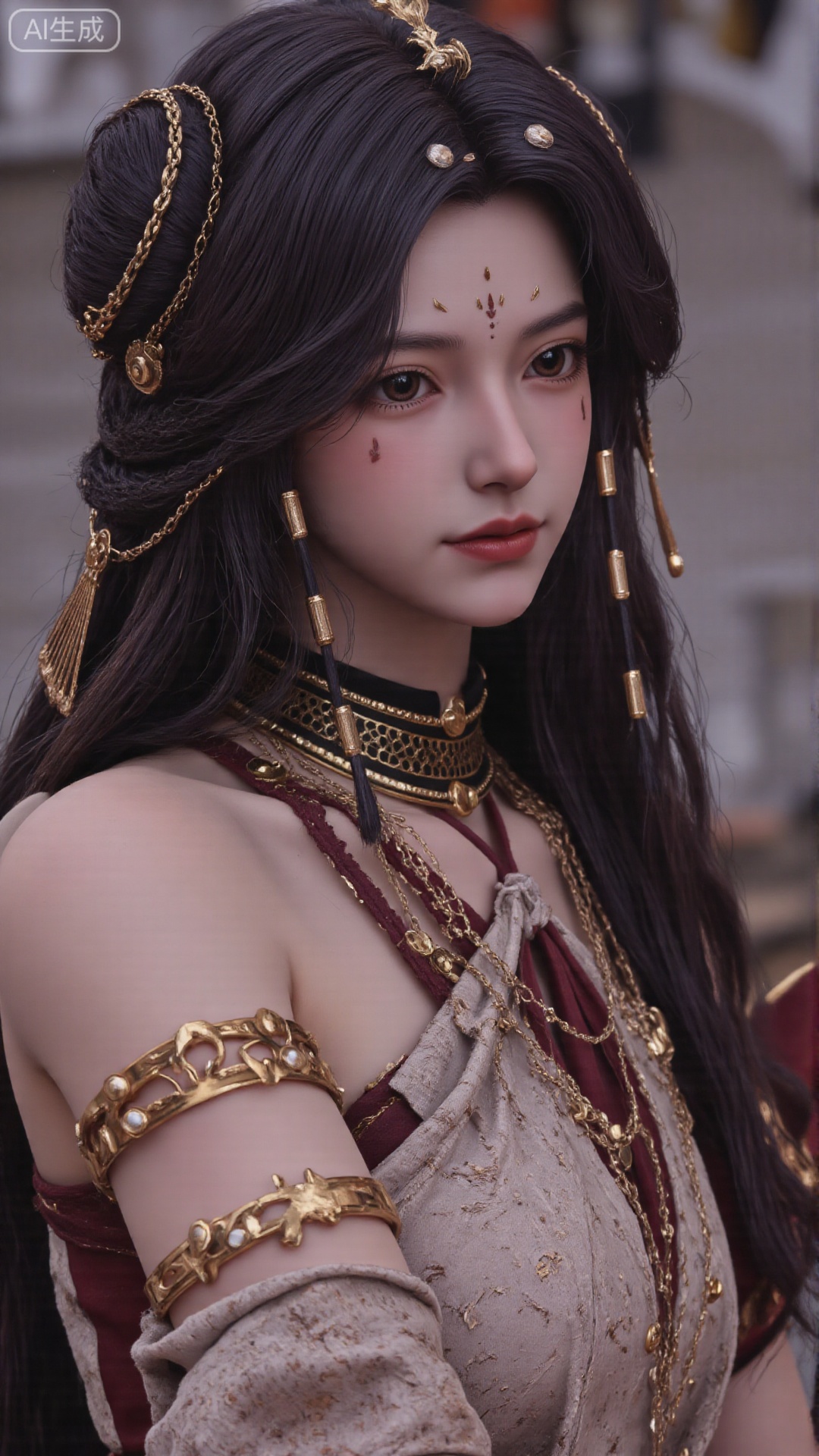1girl, mischevious smile, perfect body, scenery, sharp focus, best quality, masterpiece, detailed outfit, illustration, perfect eyes, finely detailed beautiful anime eyes, realistic skin, intricate details, best lighting, depth of field, ultra high resolution, sitting