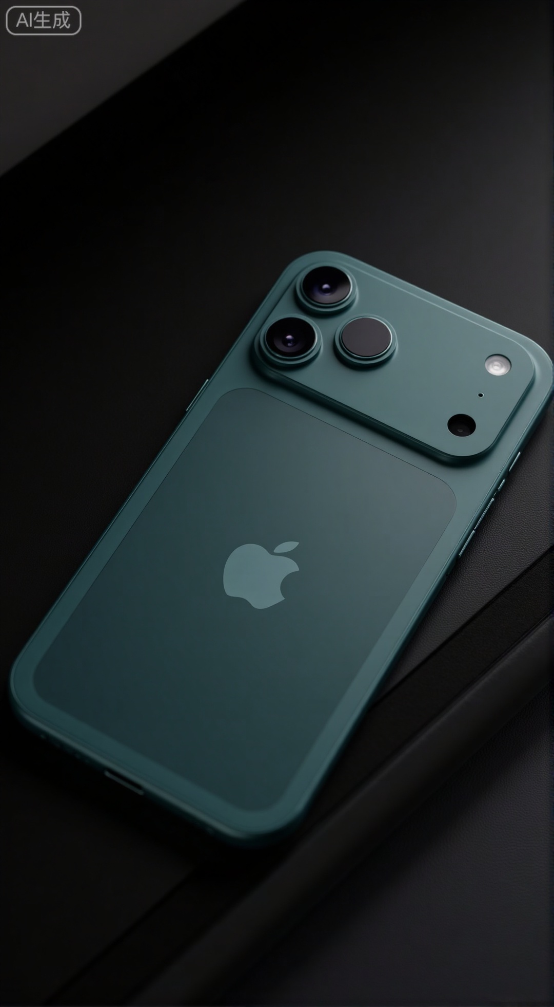  (masterpiece, best quality:1.2),An eye-level shot of iPhone17Pro, Midnight Green color, showcasing the back design and the triple camera array. The light subtly illuminates the matte glass back, while the metallic gleam of the aluminum alloy frame is visible. The blurred background is a dark, luxurious leather surface..,XXbaifengsongyuYH,Xbigbreasts,Xiphone17proseries,Xiphone17air,Xiphone17proseries,Xiphone17air