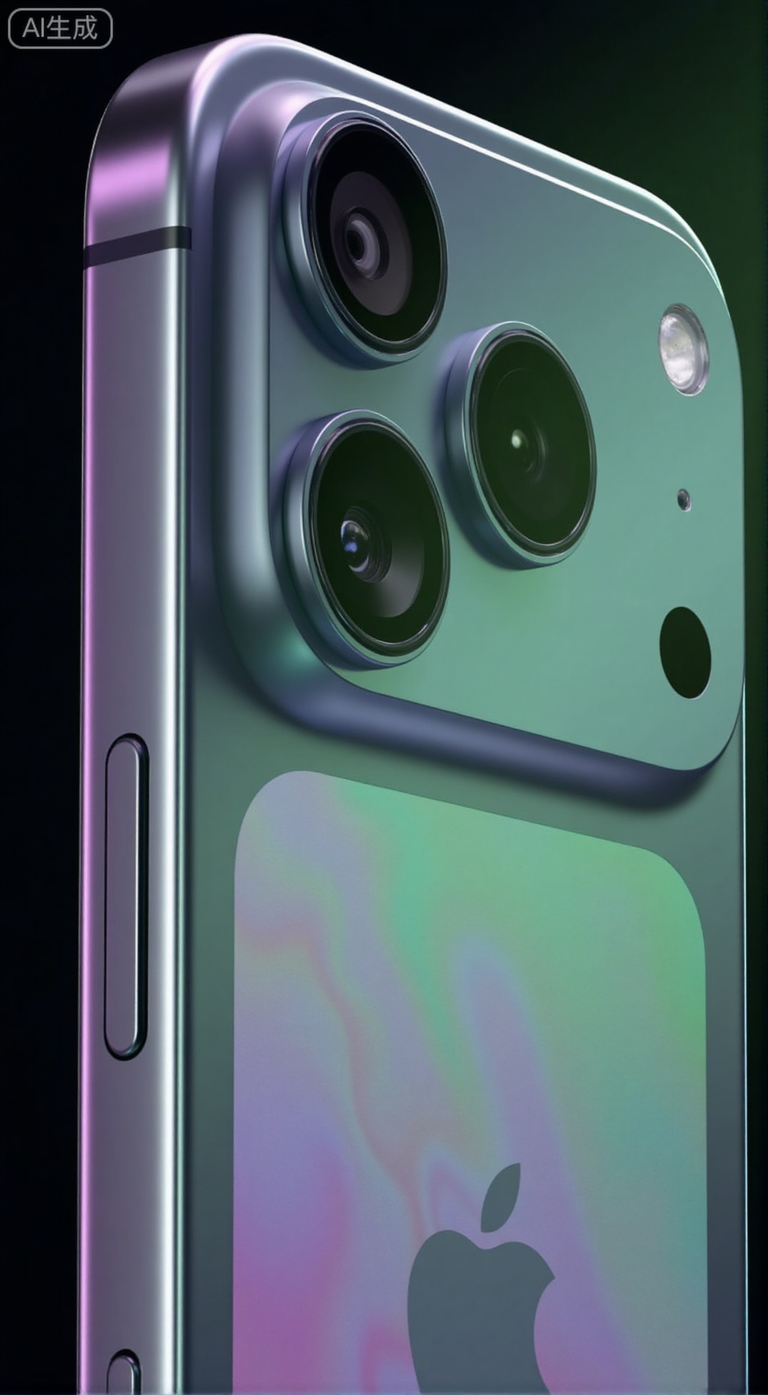  (masterpiece, best quality:1.2),a close-up macro shot of iPhone17Pro, with an aurora borealis finish, focusing on the seamless transition from the aluminum alloy frame to the back. The back shows swirling colors of green and purple like the northern lights, and the triple camera lenses are in sharp focus.,XXbaifengsongyuYH,Xbigbreasts,Xiphone17proseries,Xiphone17air,Xiphone17proseries,Xiphone17air